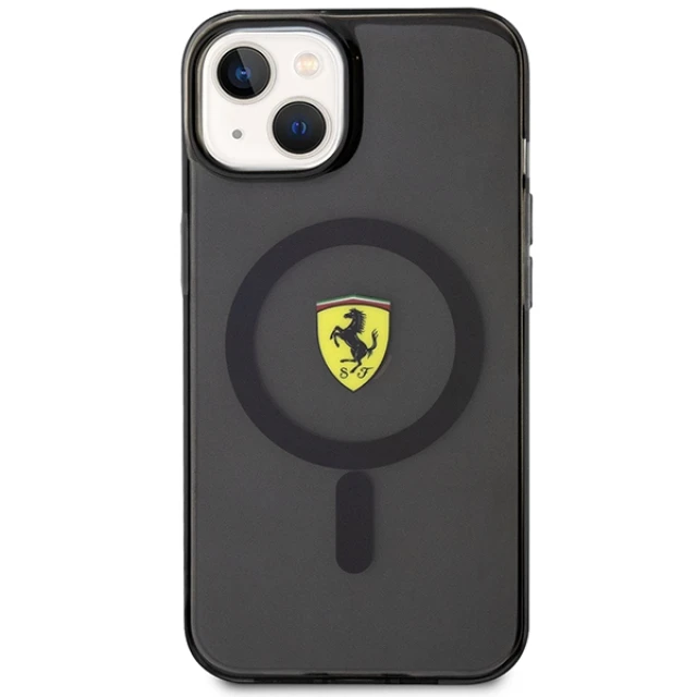 Чехол Ferrari Translucent для iPhone 14 Plus Black with MagSafe (FEHMP14MURKK)