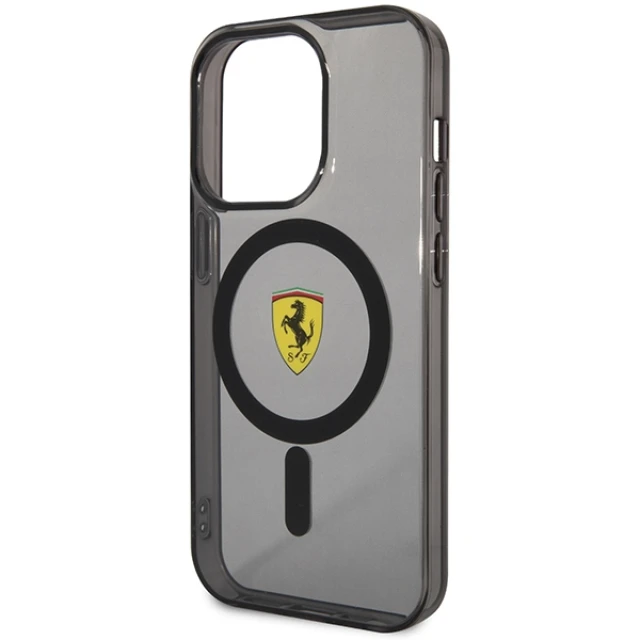Чохол Ferrari Translucent для iPhone 14 Pro Black with MagSafe (FEHMP14LURKK)
