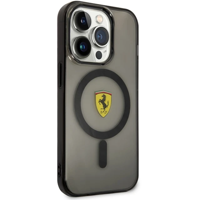 Чехол Ferrari Translucent для iPhone 14 Pro Max Black with MagSafe (FEHMP14XURKK)