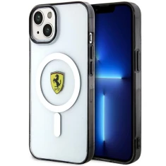 Чохол Ferrari Outline для iPhone 14 | 13 Transparent with MagSafe (FEHMP14SURKT)