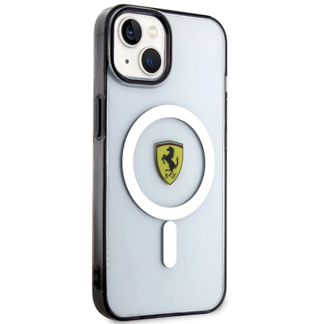 Чохол Ferrari Outline для iPhone 14 | 13 Transparent with MagSafe (FEHMP14SURKT)