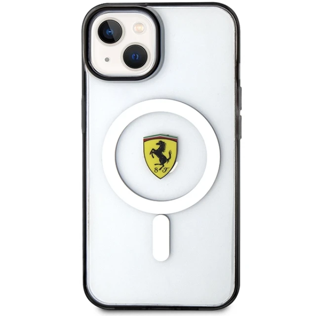 Чохол Ferrari Outline для iPhone 14 Plus Transparent with MagSafe (FEHMP14MURKT)