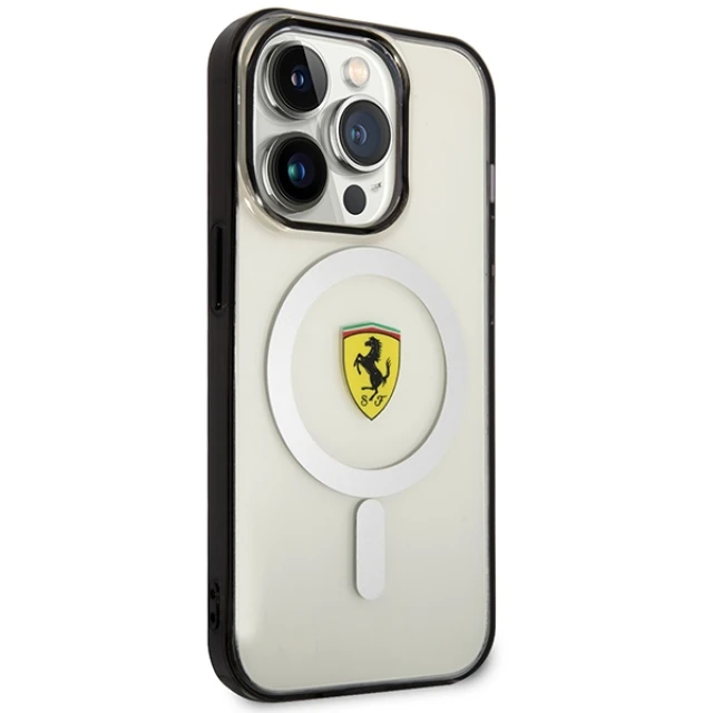 Чохол Ferrari Outline для iPhone 14 Pro Max Transparent with MagSafe (FEHMP14XURKT)