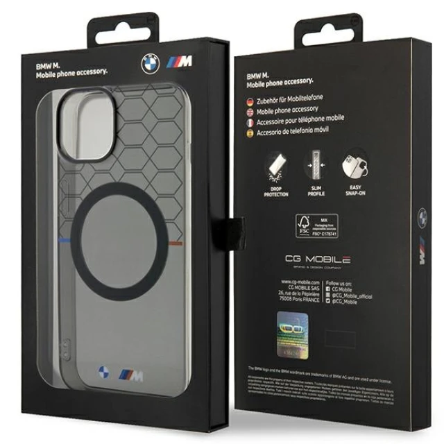 Чохол BMW Pattern для iPhone 14 | 13 Grey with MagSafe (BMHMP14SHGPK)