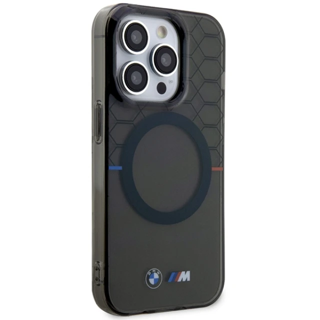 Чохол BMW Pattern для iPhone 14 Pro Grey with MagSafe (BMHMP14LHGPK)