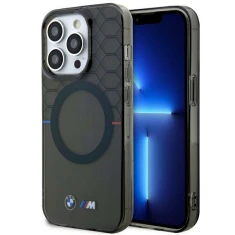 Чохол BMW Pattern для iPhone 14 Pro Max Grey with MagSafe (BMHMP14XHGPK)