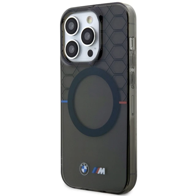 Чохол BMW Pattern для iPhone 14 Pro Max Grey with MagSafe (BMHMP14XHGPK)
