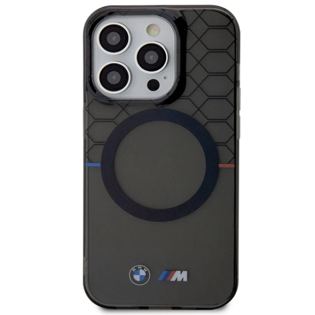 Чохол BMW Pattern для iPhone 14 Pro Max Grey with MagSafe (BMHMP14XHGPK)