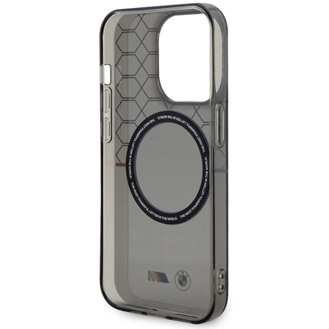 Чохол BMW Pattern для iPhone 14 Pro Max Grey with MagSafe (BMHMP14XHGPK)