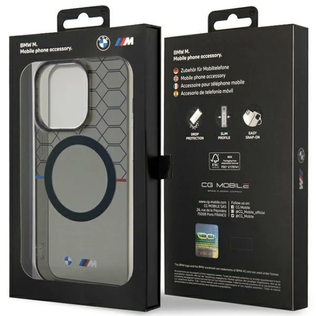 Чохол BMW Pattern для iPhone 14 Pro Max Grey with MagSafe (BMHMP14XHGPK)