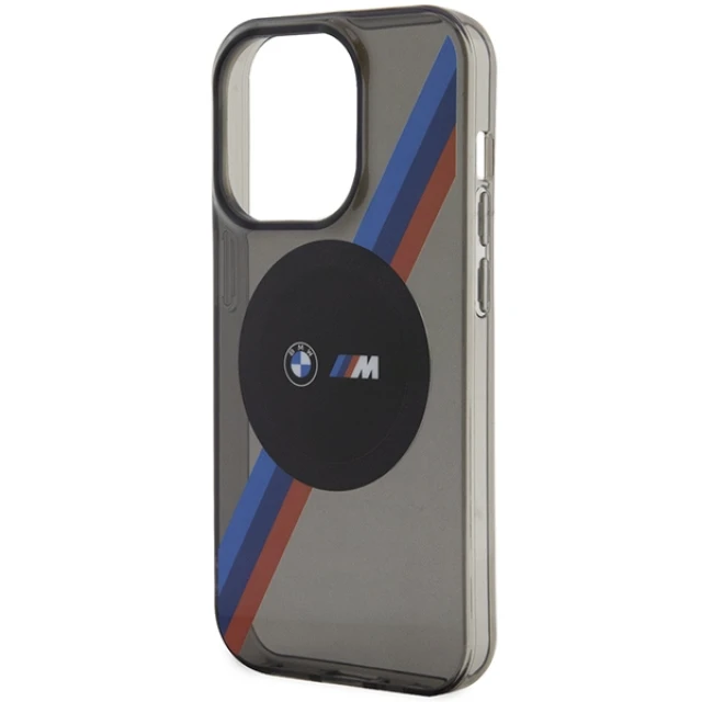 Чехол BMW Tricolor Stripes для iPhone 14 Pro Max Grey with MagSafe (BMHMP14XHDTK)