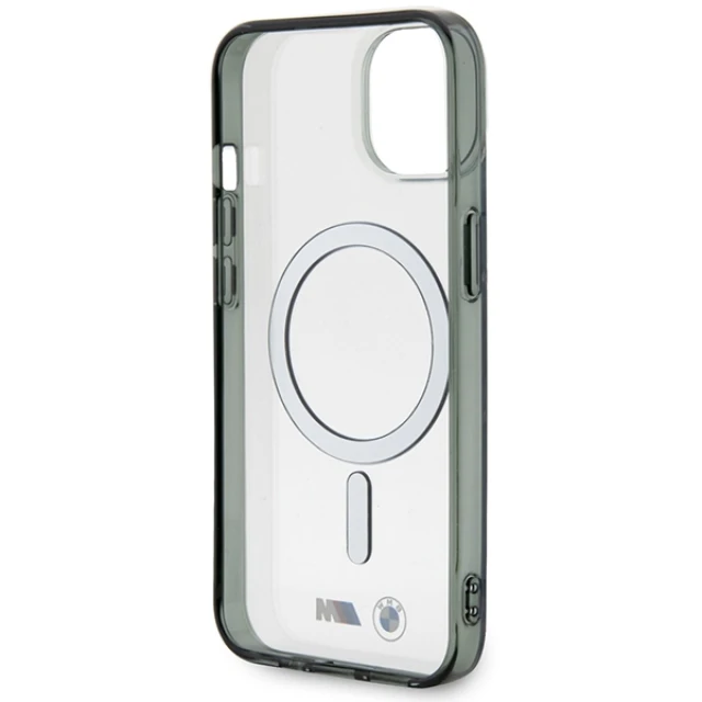 Чохол BMW Silver Ring для iPhone 14 | 13 Transparent with MagSafe (BMHMP14SHCRS)