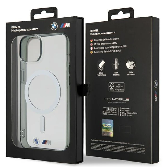 Чохол BMW Silver Ring для iPhone 14 | 13 Transparent with MagSafe (BMHMP14SHCRS)