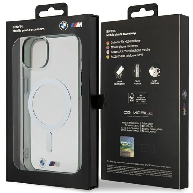 Чохол BMW Silver Ring для iPhone 14 Plus Transparent with MagSafe (BMHMP14MHCRS)