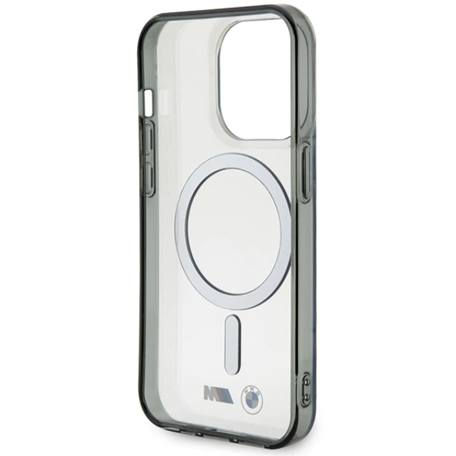 Чохол BMW Silver Ring для iPhone 14 Pro Transparent with MagSafe (BMHMP14LHCRS)