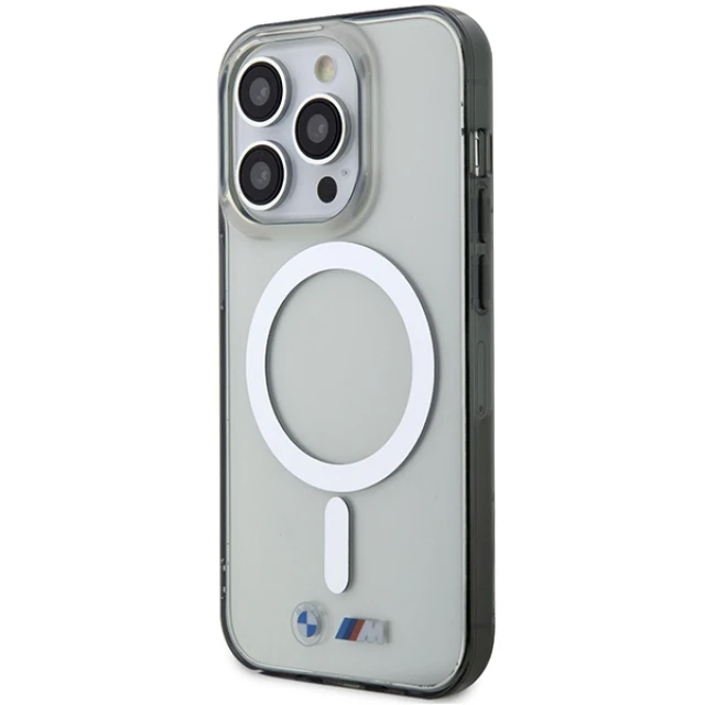 Чохол BMW Silver Ring для iPhone 14 Pro Max Transparent with MagSafe (BMHMP14XHCRS)