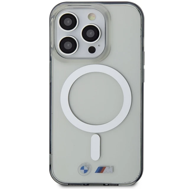 Чохол BMW Silver Ring для iPhone 14 Pro Max Transparent with MagSafe (BMHMP14XHCRS)