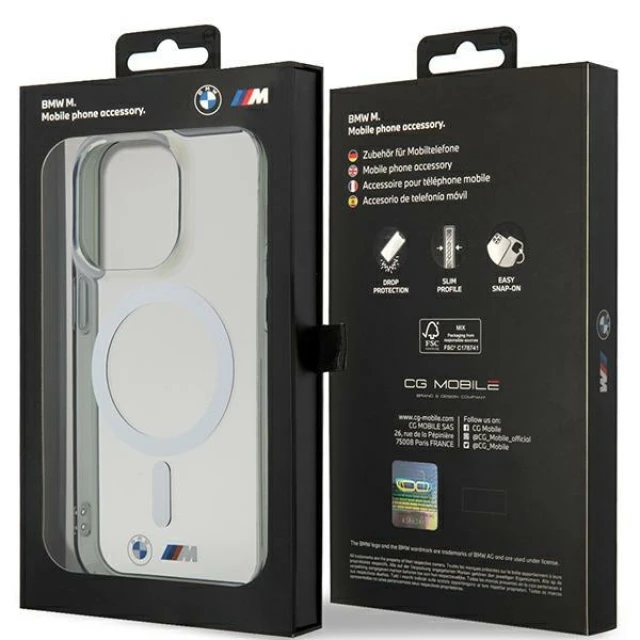 Чохол BMW Silver Ring для iPhone 14 Pro Max Transparent with MagSafe (BMHMP14XHCRS)