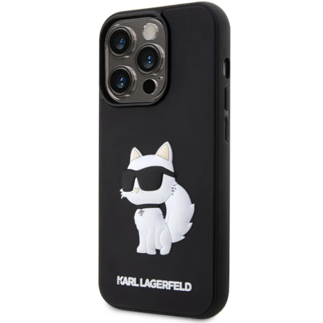 Чохол Karl Lagerfeld Rubber Choupette 3D для iPhone 14 Pro Black (KLHCP14L3DRKHNK)
