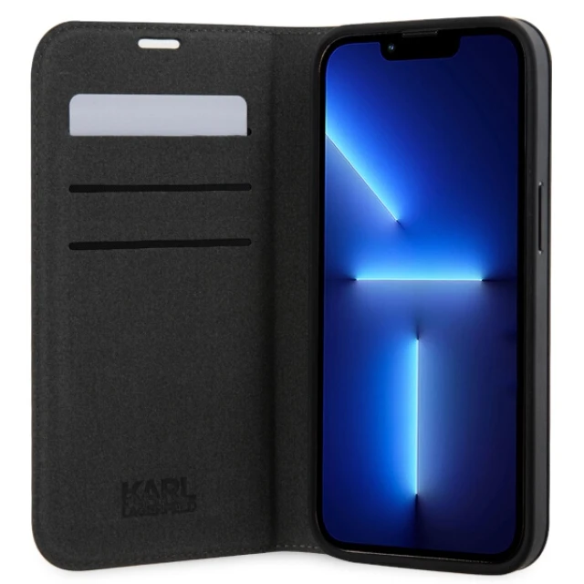 Чохол Karl Lagerfeld Saffiano Karl & Choupette для iPhone 14 Pro Black (KLBKP14LSANKCPK)