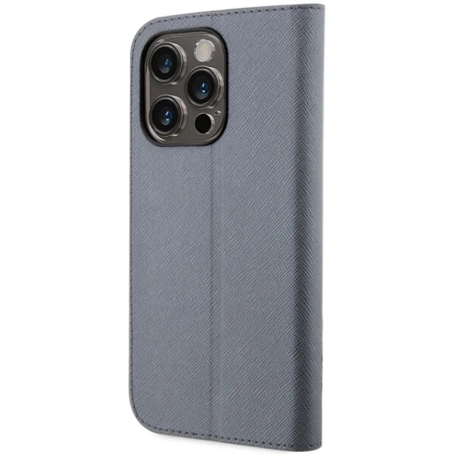 Чехол Karl Lagerfeld Saffiano Karl & Choupette для iPhone 14 Pro Silver (KLBKP14LSANKCPG)
