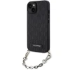 Чохол Karl Lagerfeld Saffiano Monogram Chain для iPhone 14 | 13 Black (KLHCP14SSACKLHPK)