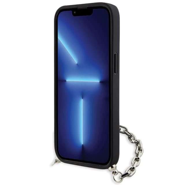 Чохол Karl Lagerfeld Saffiano Monogram Chain для iPhone 14 | 13 Black (KLHCP14SSACKLHPK)