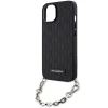 Чохол Karl Lagerfeld Saffiano Monogram Chain для iPhone 14 | 13 Black (KLHCP14SSACKLHPK)