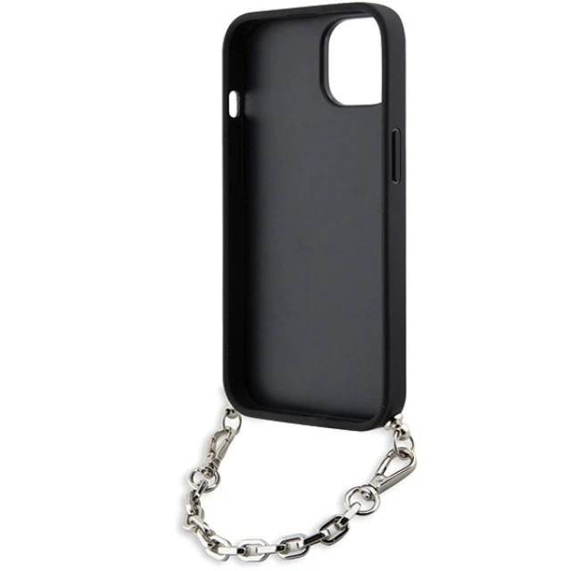Чохол Karl Lagerfeld Saffiano Monogram Chain для iPhone 14 | 13 Black (KLHCP14SSACKLHPK)