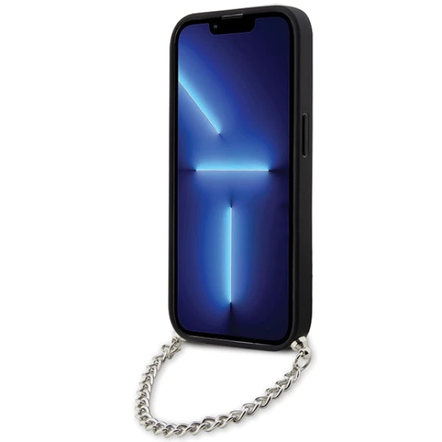 Чохол Karl Lagerfeld Saffiano Monogram Chain для iPhone 14 Pro Max Black (KLHCP14XSACKLHPK)