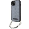 Чохол Karl Lagerfeld Saffiano Monogram Chain для iPhone 14 | 13 Silver (KLHCP14SSACKLHPG)