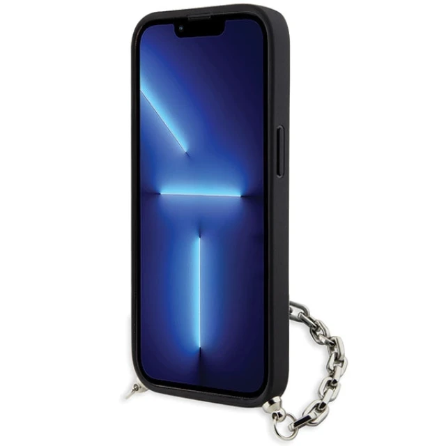Чохол Karl Lagerfeld Saffiano Monogram Chain для iPhone 14 | 13 Silver (KLHCP14SSACKLHPG)