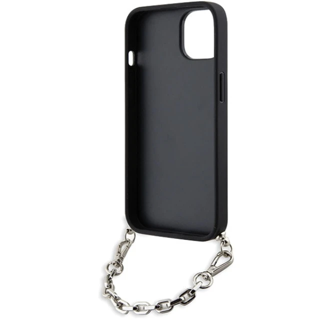 Чохол Karl Lagerfeld Saffiano Monogram Chain для iPhone 14 | 13 Silver (KLHCP14SSACKLHPG)