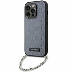 Чехол Karl Lagerfeld Saffiano Monogram Chain для iPhone 14 Pro Silver (KLHCP14LSACKLHPG)
