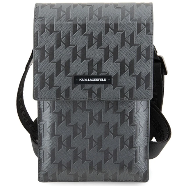Чохол Karl Lagerfeld Saffiano Mongram Plaque 18.5 x 11.5 x 2cm Silver (KLWBSAMSMG)