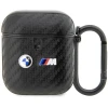 Чохол для навушників BMW Carbon Double Metal Logo для AirPods 1 | 2 Black (BMA2WMPUCA2)
