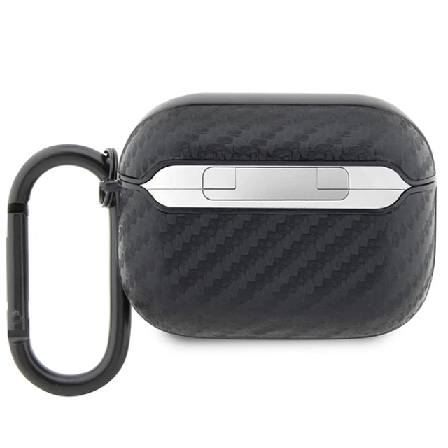 Чохол для навушників BMW Carbon Double Metal Logo для AirPods Pro 2 Black (BMAPWMPUCA2)