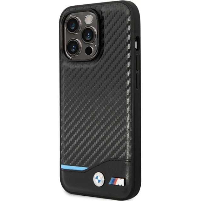 Чохол BMW Leather Carbon для iPhone 13 Pro Max Black (BMHCP13X22NBCK)