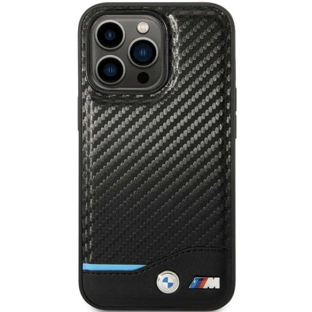 Чохол BMW Leather Carbon для iPhone 13 Pro Max Black (BMHCP13X22NBCK)