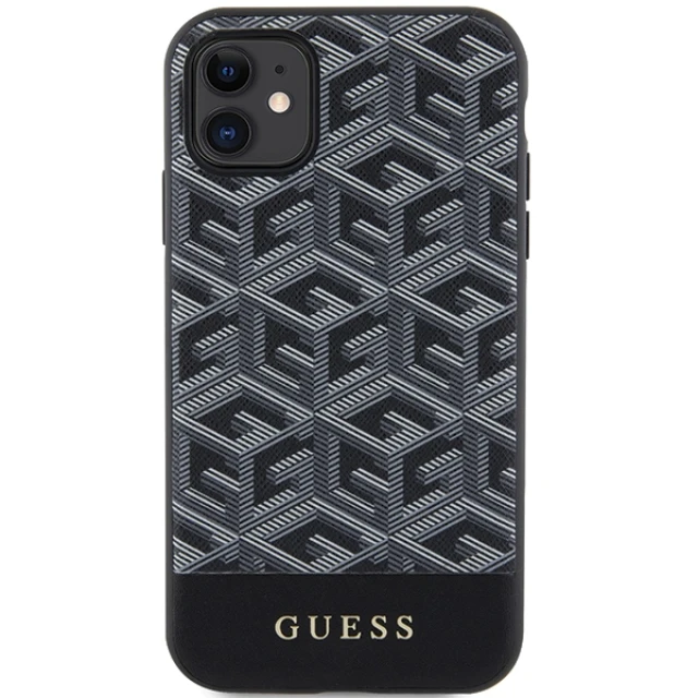 Чохол Guess G Cube Stripes для iPhone 11 | XR Black with MagSafe (GUHMN61HGCFSEK)