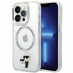 Чохол Karl Lagerfeld Iconic Karl & Choupette для iPhone 13 Pro Transparent with MagSafe (KLHMP13LHNKCIT)