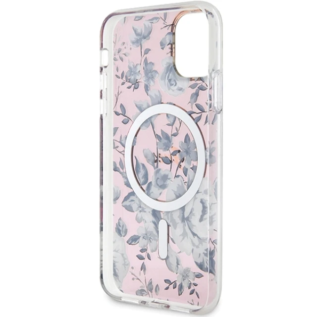 Чохол Guess Flower для iPhone 11 | XR Pink with MagSafe (GUHMN61HCFWSP)