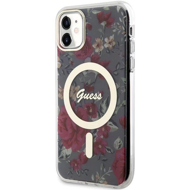 Чохол Guess Flower для iPhone 11 | XR Khaki with MagSafe (GUHMN61HCFWSA)