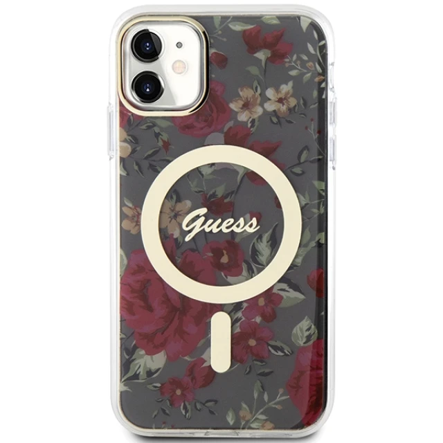 Чохол Guess Flower для iPhone 11 | XR Khaki with MagSafe (GUHMN61HCFWSA)