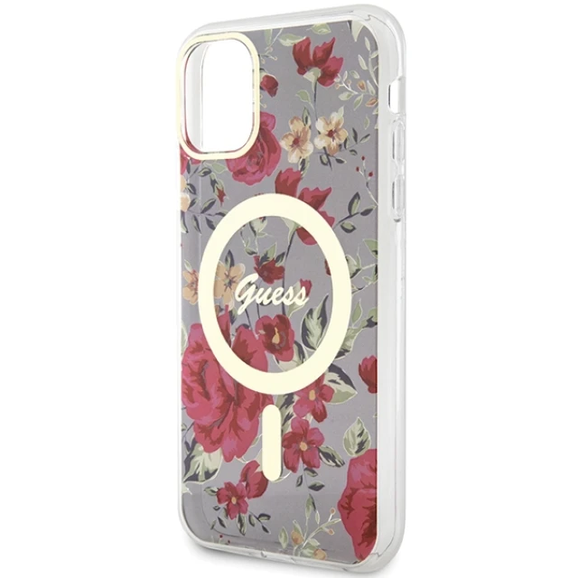 Чохол Guess Flower для iPhone 11 | XR Khaki with MagSafe (GUHMN61HCFWSA)