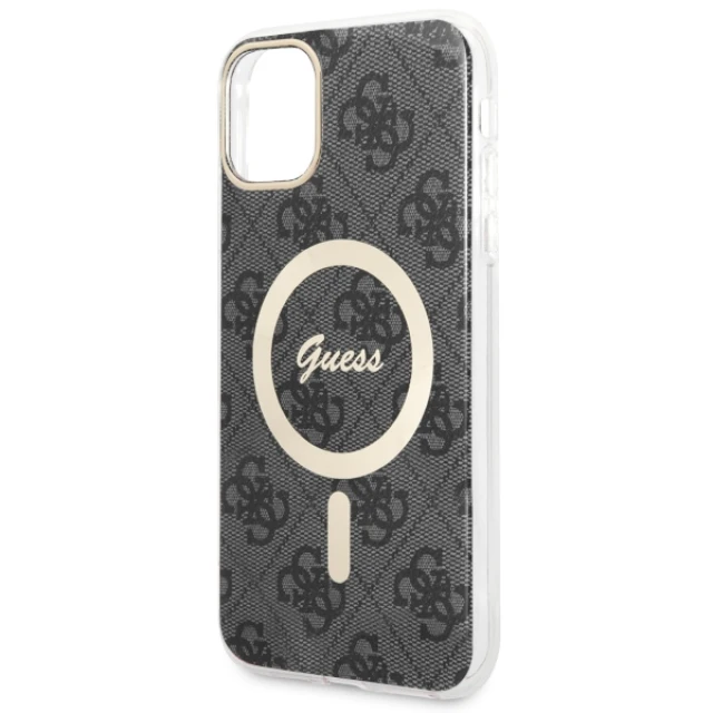 Чохол Guess 4G для iPhone 11 Black with MagSafe (GUHMN61H4STK)
