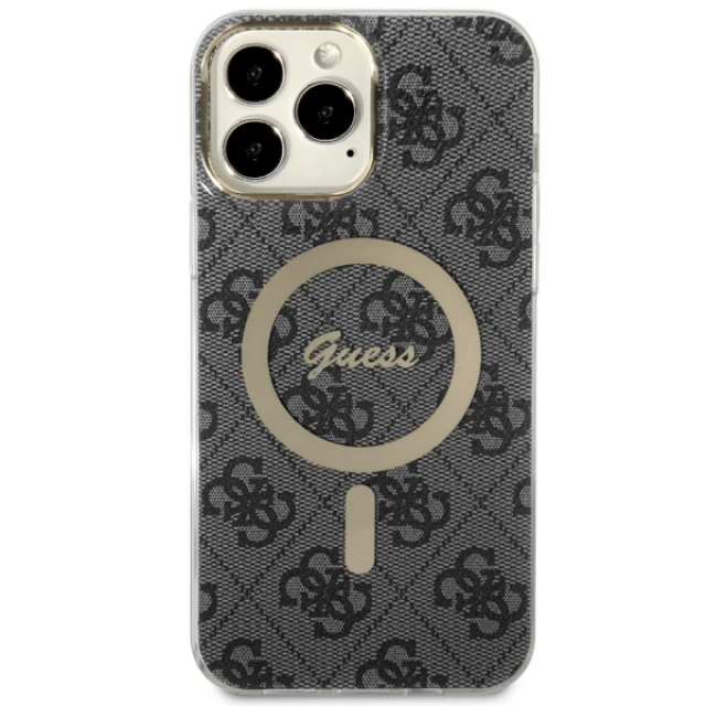 Чохол Guess 4G для iPhone 13 Pro Max Black with MagSafe (GUHMP13XH4STK)