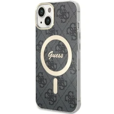 Чохол Guess 4G для iPhone 14 | 13 Black with MagSafe (GUHMP14SH4STK)