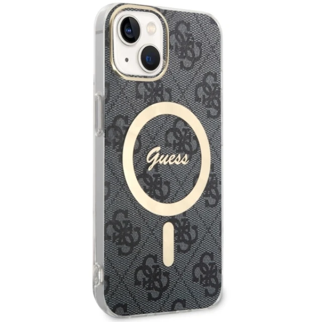 Чохол Guess 4G для iPhone 14 | 13 Black with MagSafe (GUHMP14SH4STK)