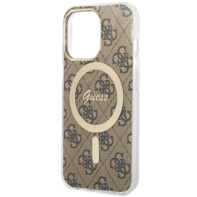 Чохол Guess 4G для iPhone 13 Pro Brown with MagSafe (GUHMP13LH4STW)